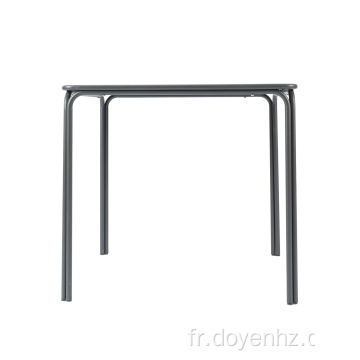 Table dépliable carrée en métal de 80 cm avec plateau à motifs